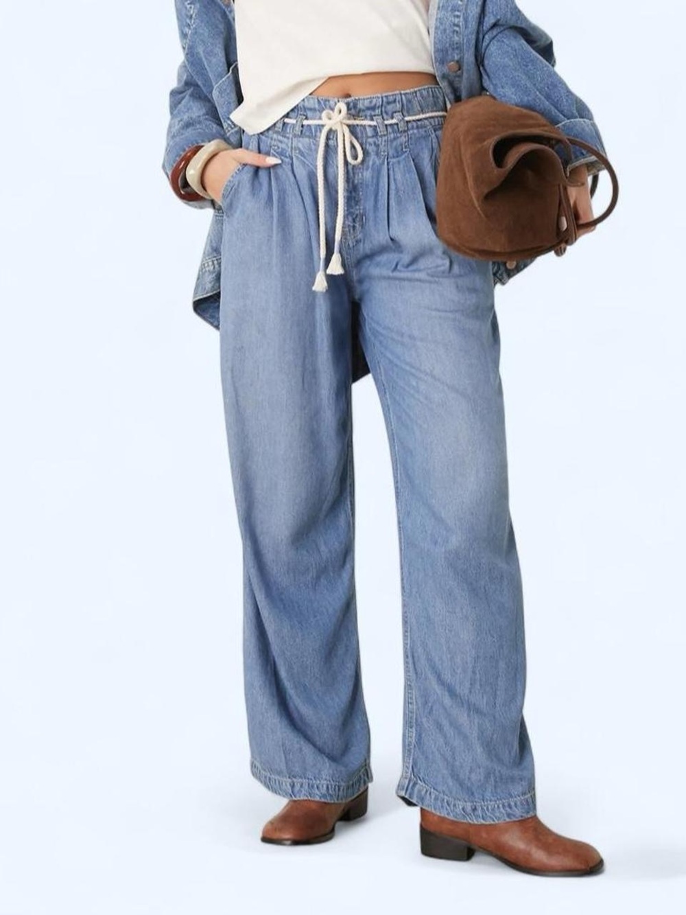 We The Free - Dakota Cinch Waist, Wide Leg Jeans